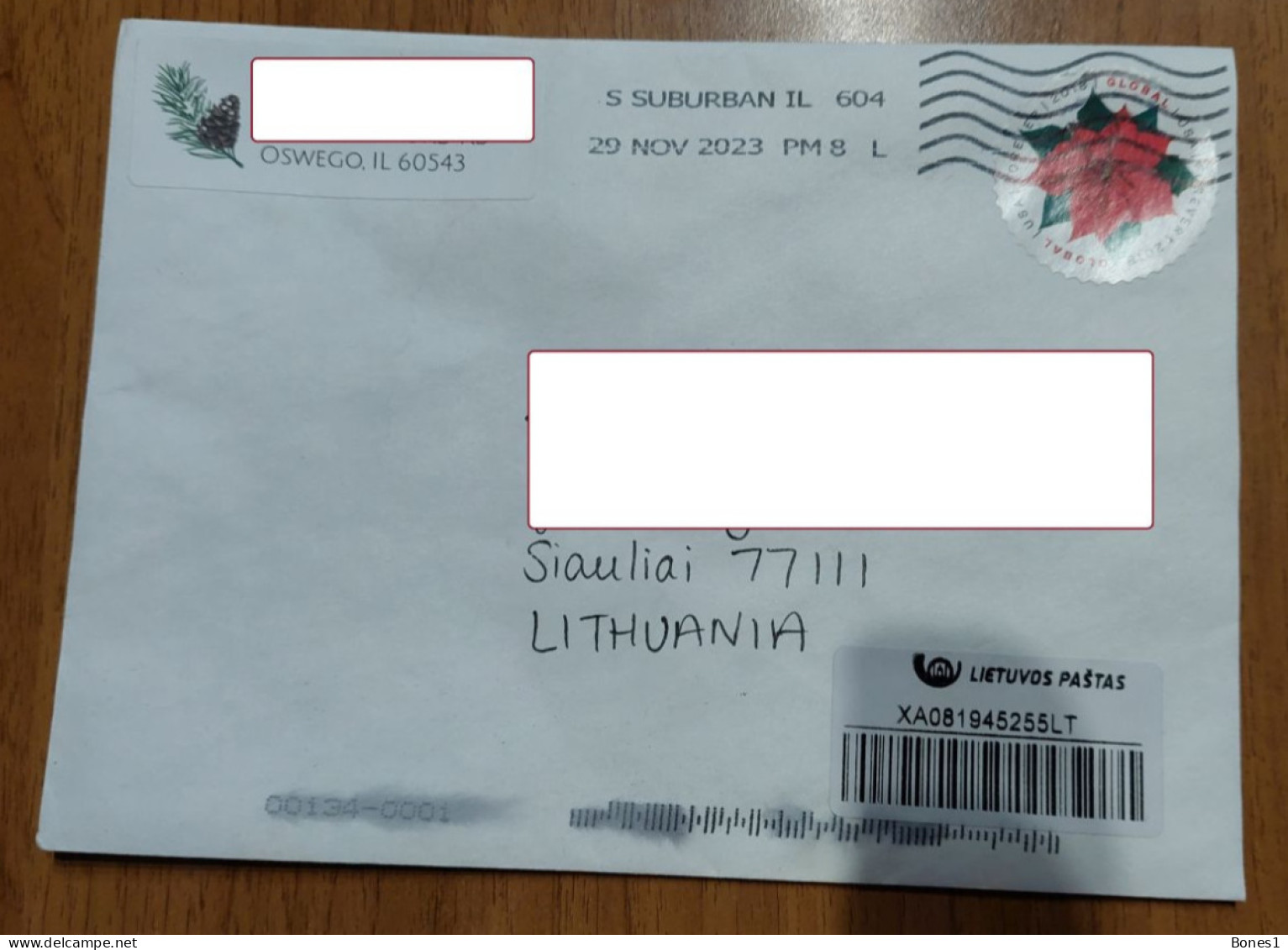 Cover Sent From USA To Siauliai 2023 - Lettres & Documents