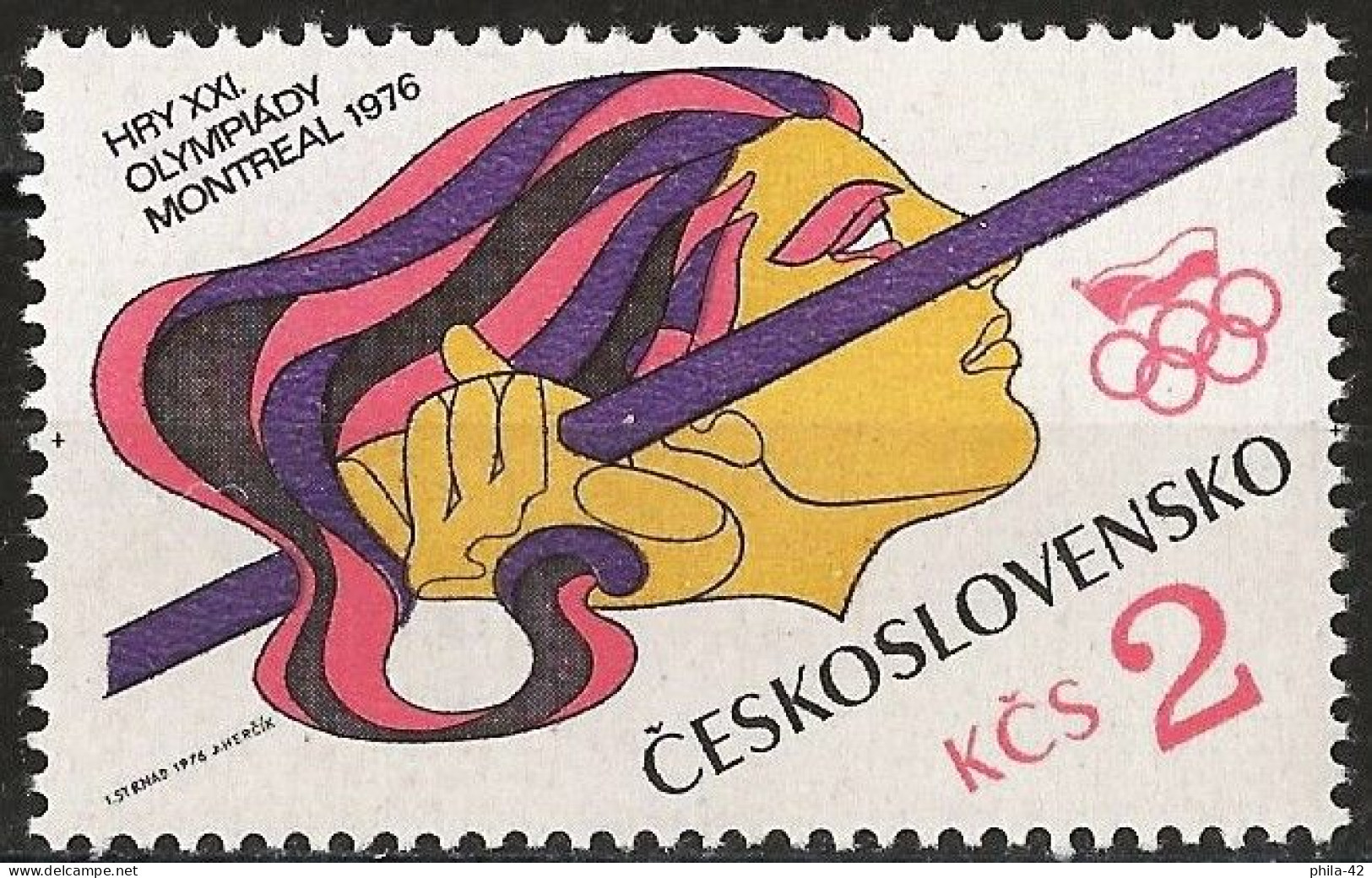 Czechoslovakia 1976 - Mi 2308 - YT 2152 ( Montreal Olympic Games : Javelin ) MNH** - Nuovi