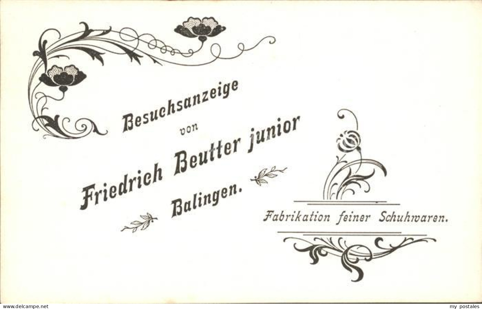 42028744 Balingen Besuchsanzeige Friedrich Beutter Junior Fabrikation Feiner Sch - Balingen