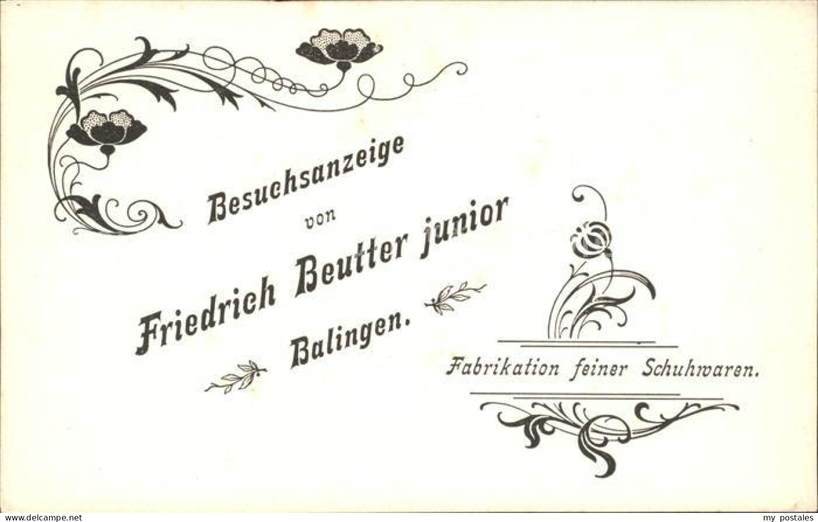 42028743 Balingen Besuchsanzeige Friedrich Beutter Junior Fabrikation Feiner Sch - Balingen