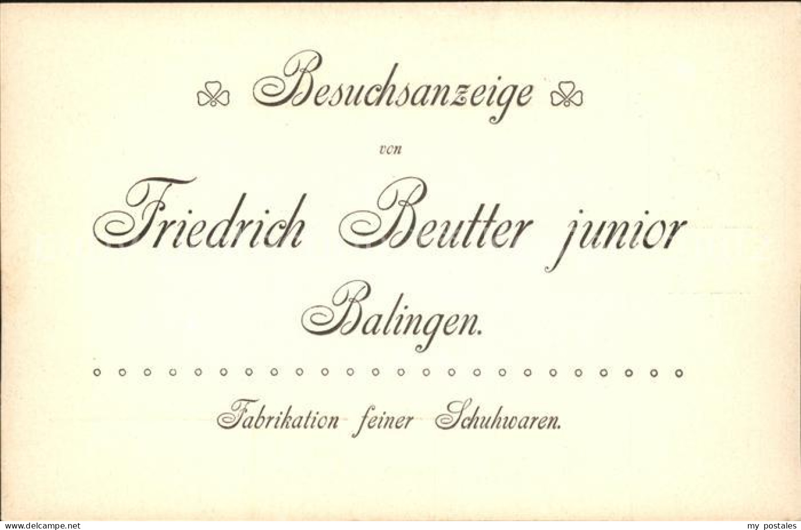 42028741 Balingen Besuchsanzeige Friedrich Beutter Junior  Balingen - Balingen