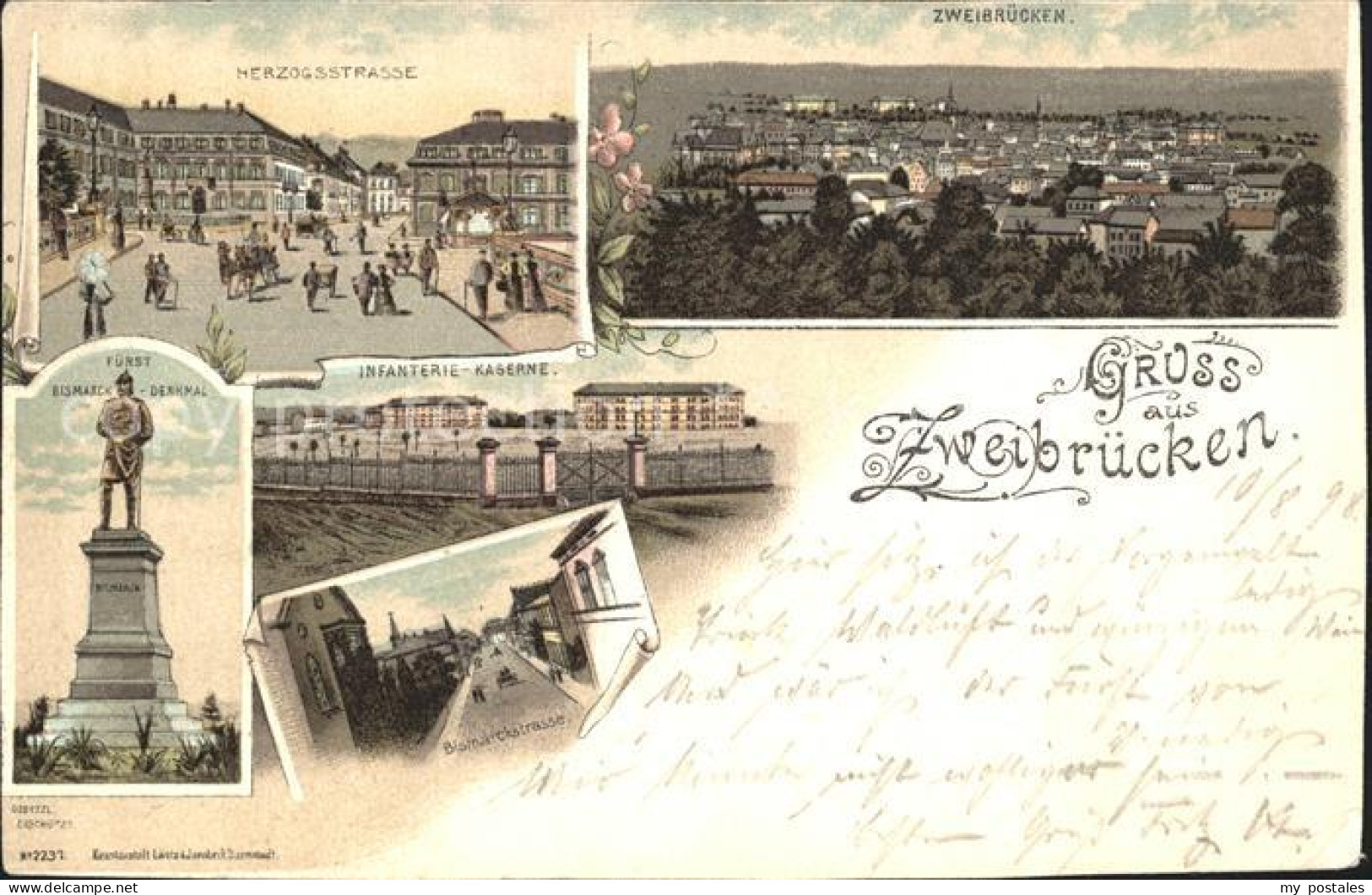 41786401 Zweibruecken Panorama Herzogstrasse Fuerst Bismarck Denkmal Infanterie  - Zweibruecken