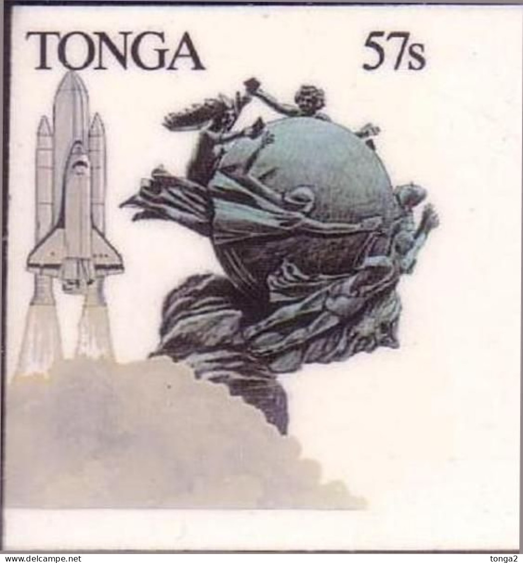 TONGA 1989 Cromalin Proof - Shows  Space Shuttle And UPU Logo - 4 Exist - Tonga (1970-...)