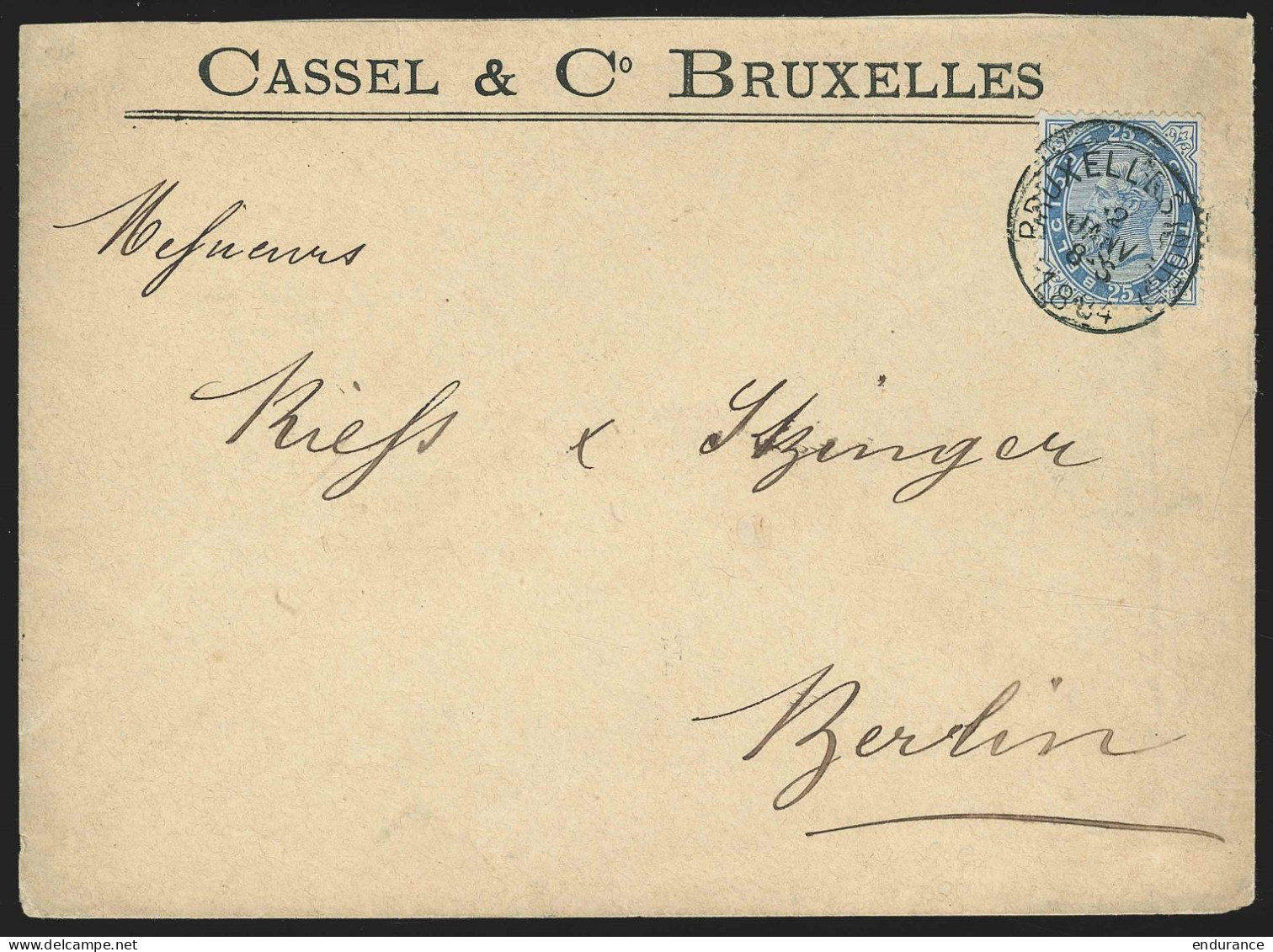 L Affr N°40 De BRUXELLES(NORD)/1884 Pour Berlin - 1883 Leopold II