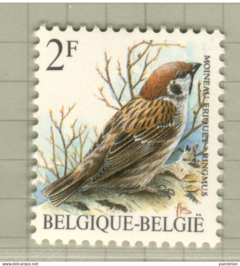 Belgium 1989, Bird, Birds, Eurasian Tree Sparrow, 1v, MNH** - Sparrows