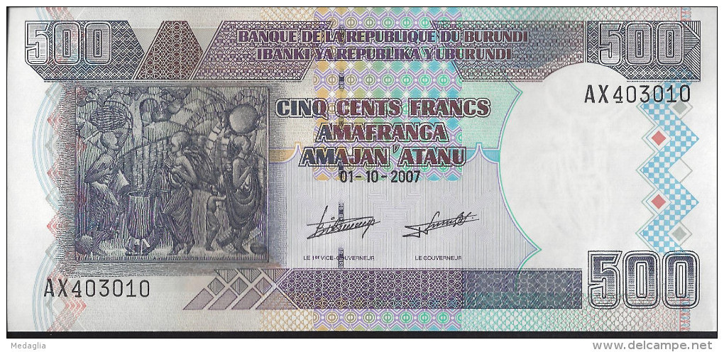 BURUNDI - 500 Francs 2007 UNC - Burundi