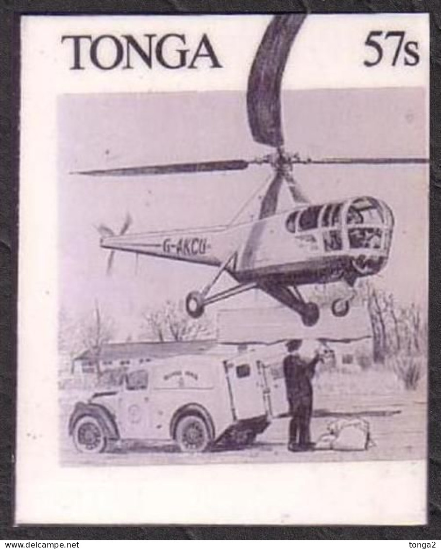 TONGA 1989 Cromalin Proof - Shows  Helicopter - 4 Exist - Tonga (1970-...)