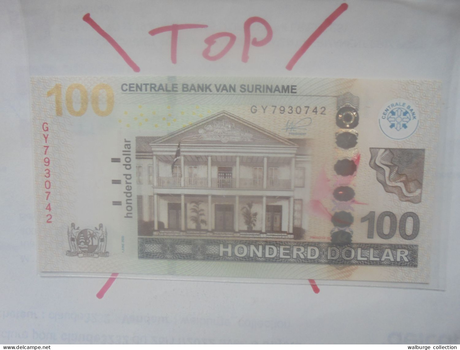 SURINAM 100$ 2020 Neuf (B.32) - Surinam