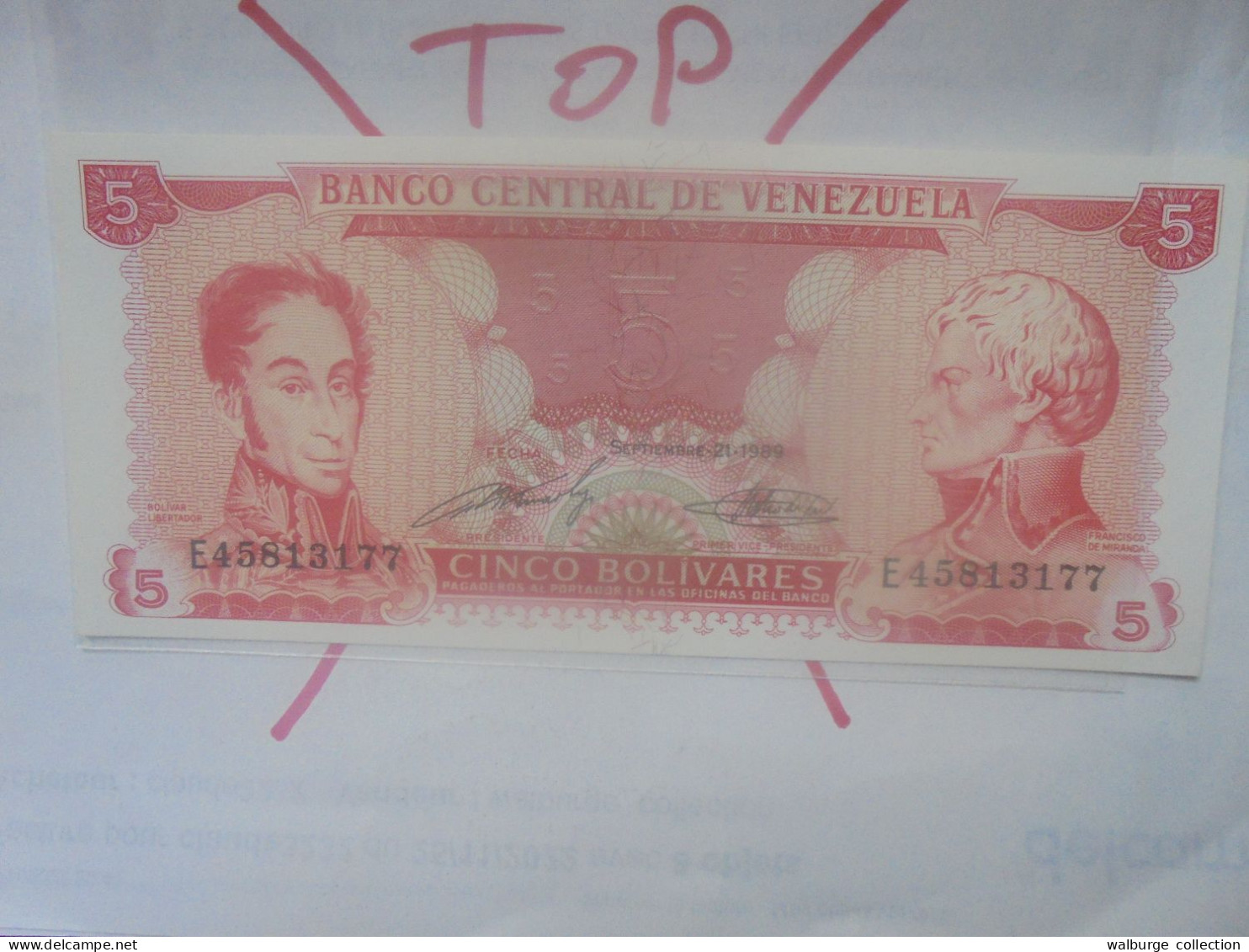 VENEZUELA 5 BOLIVARES 1989 Neuf (B.32) - Venezuela