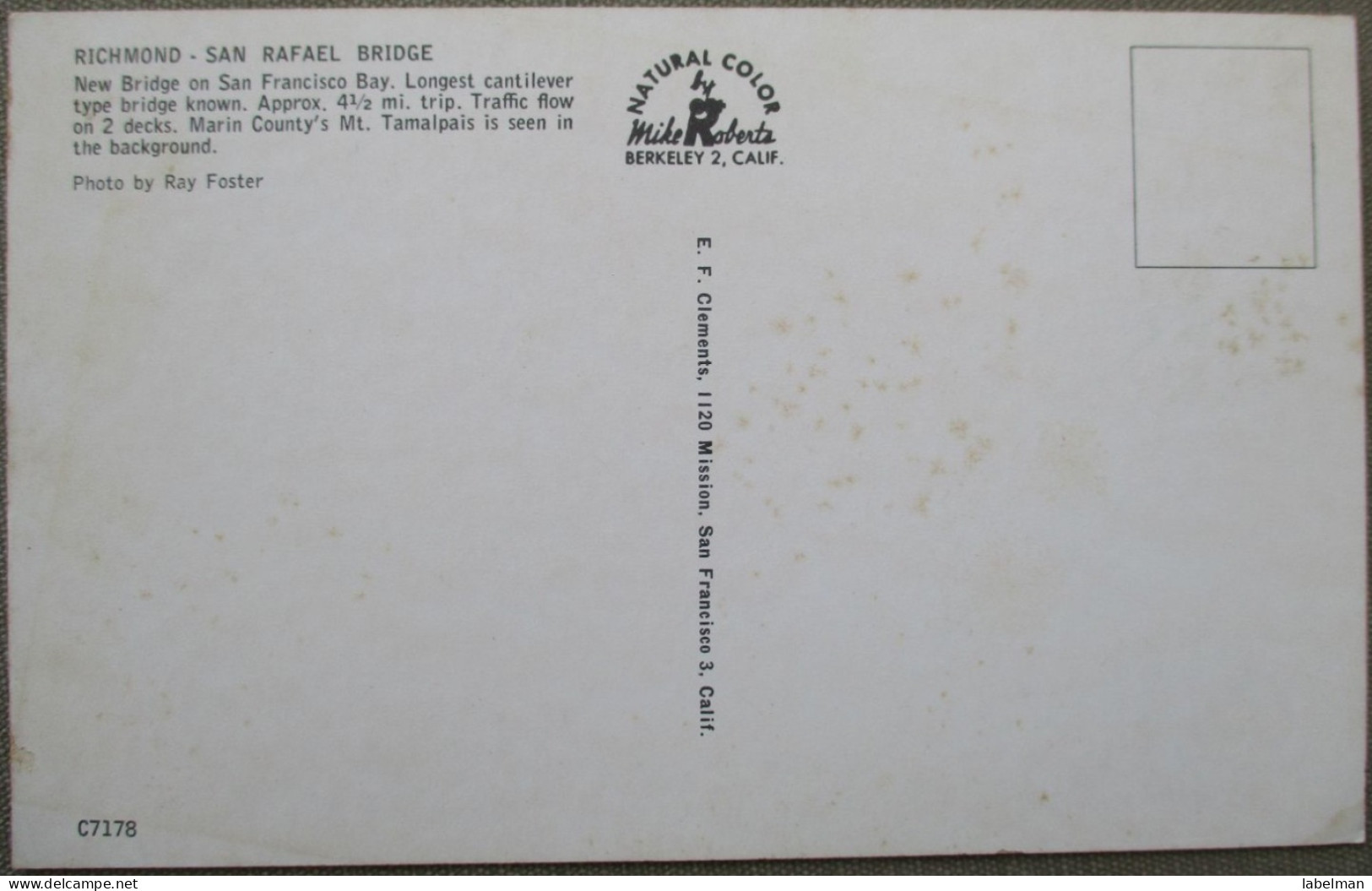 USA CALIFORNIA RICHMOND SAN RAFAEL BRIDGE KARTE CARD POSTCARD CARTE POSTALE POSTKARTE CARTOLINA ANSICHTSKARTE - Long Beach