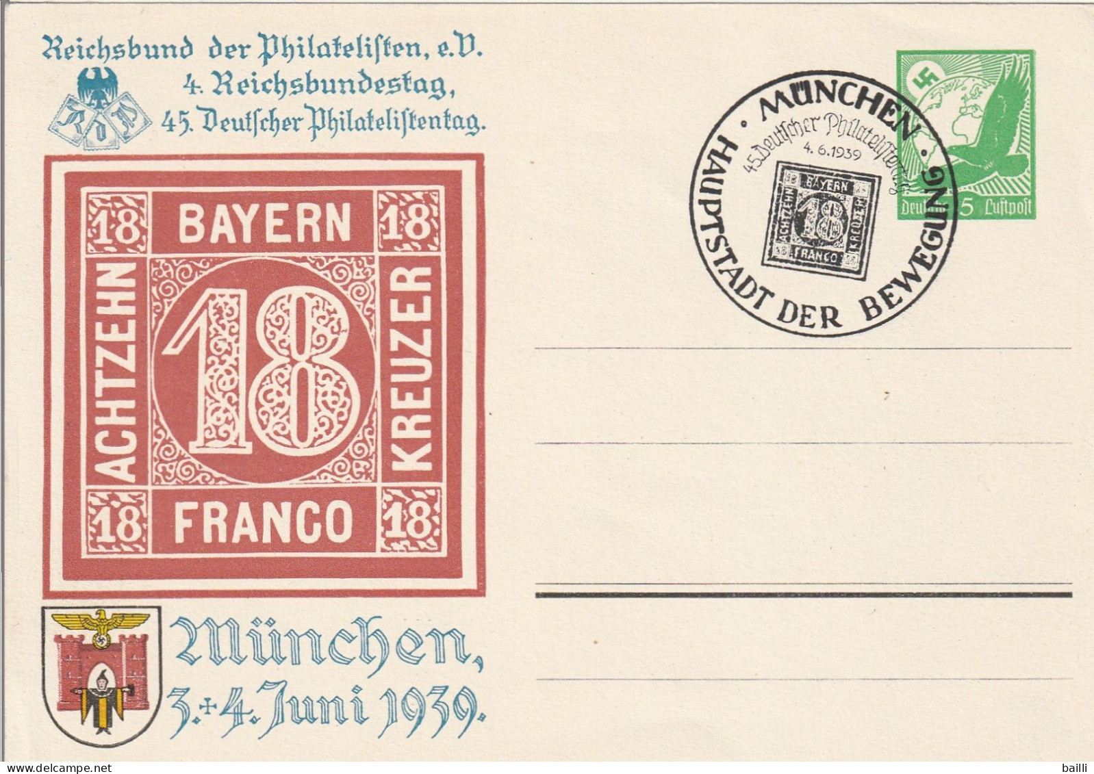 Allemagne Entier Postal Illustré München 1939 - Interi Postali Privati