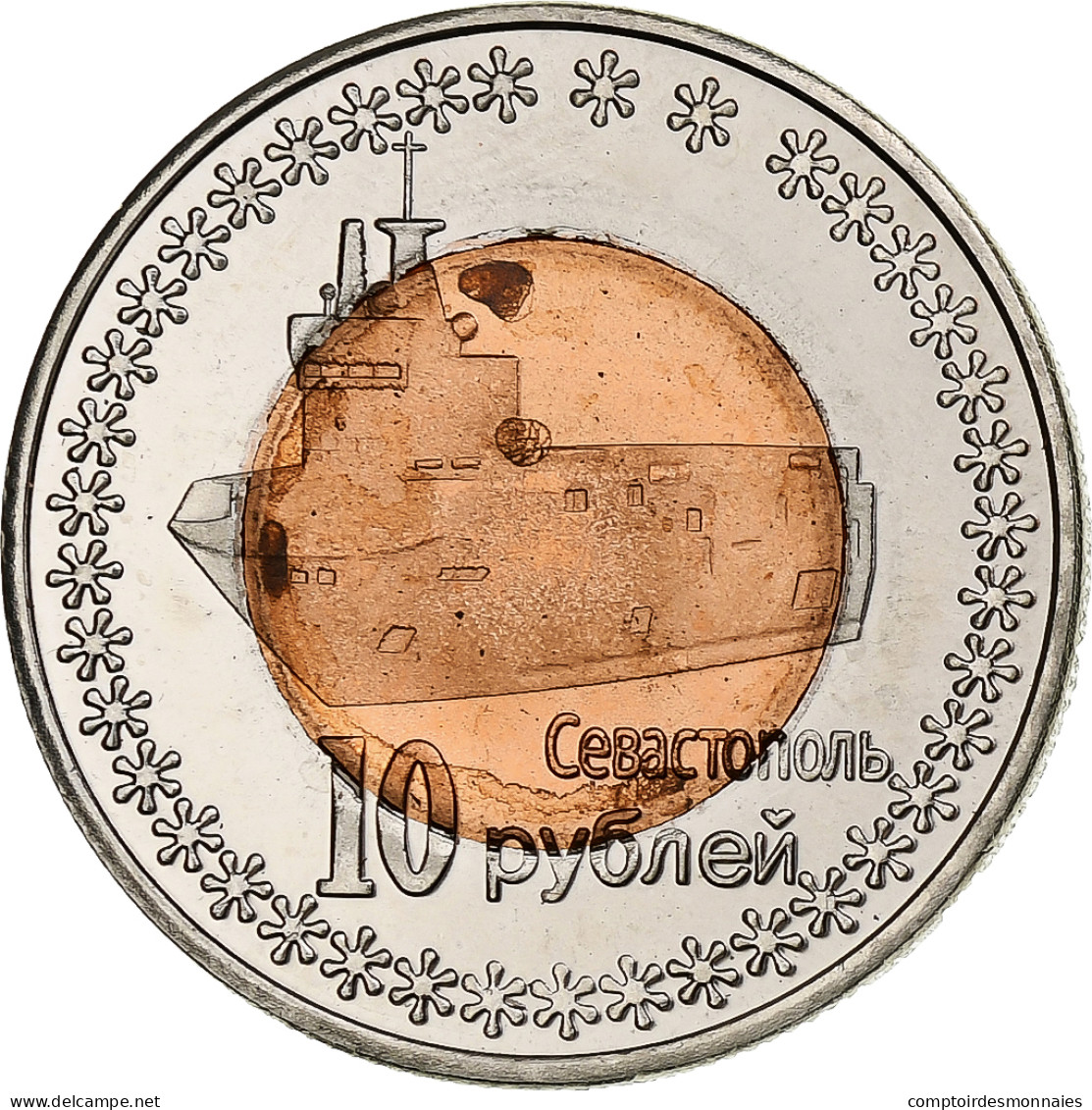 Ukraine, 10 Roubles, 2014, Russian Crimea, Bimétallique, SUP - Ukraine