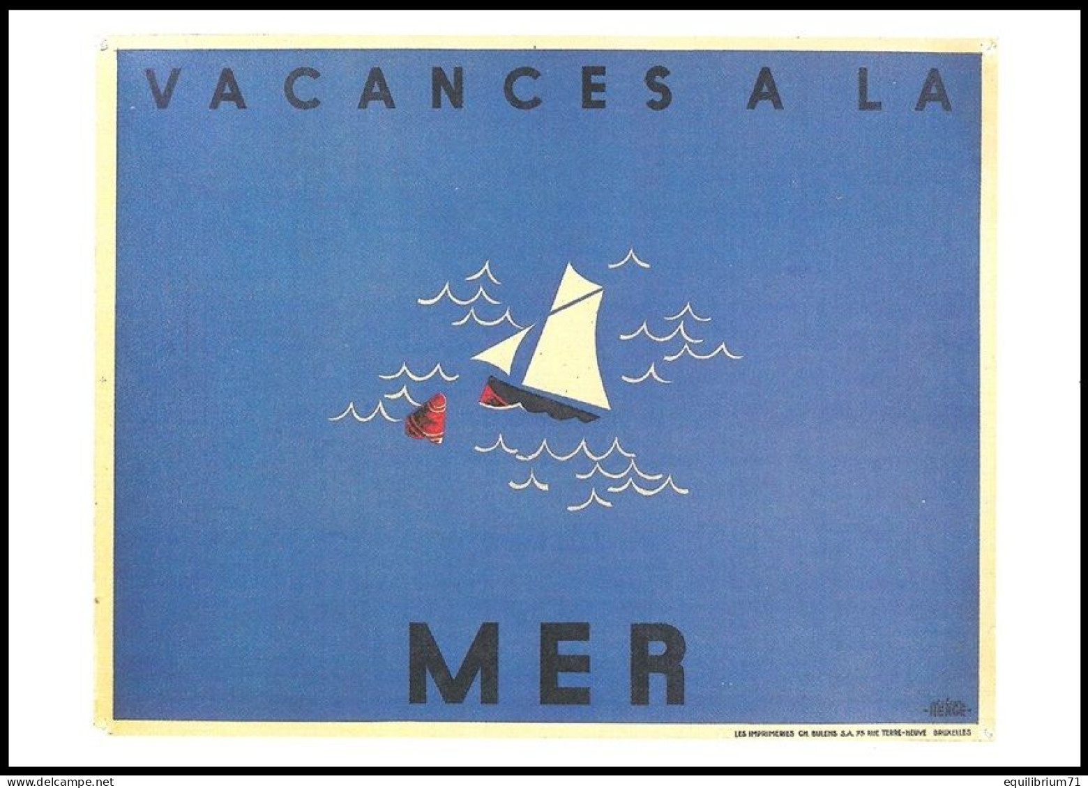 CP/PK** - Atel Hergé Publicité - 1933 - Vacances à La Mer Affiche Pour Les Magasins "Au Bon Marché" - Philabédés (fumetti)