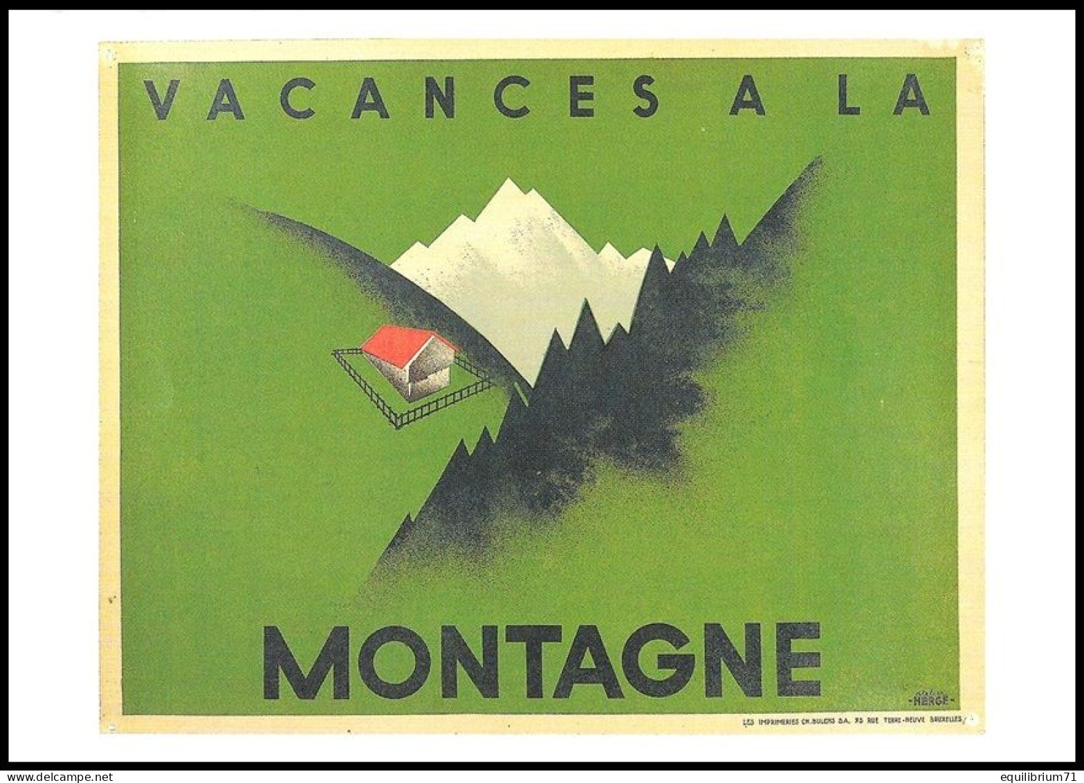 CP/PK** - Atel Hergé Publicité - 1933 - Vacances à La Montagne Affiche Pour Les Magasins "Au Bon Marché" - Philabédés