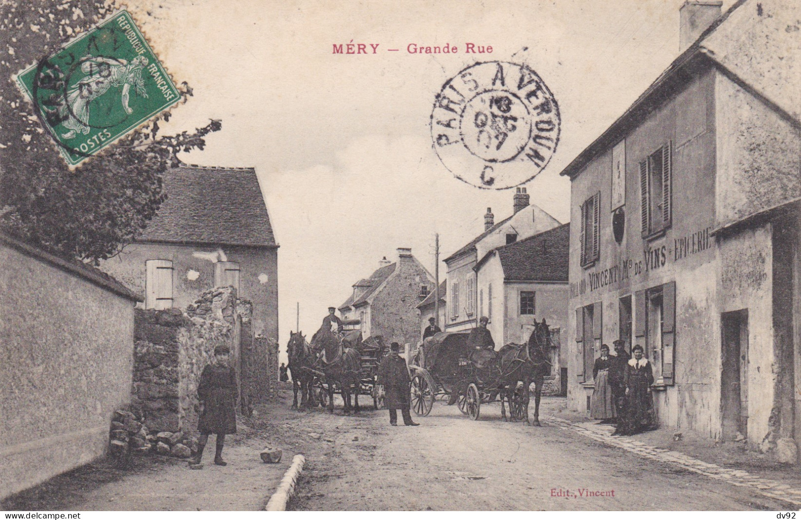 VAL D OISE MERY SUR OISE GRANDE RUE (CACHET AMBULANT) - Mery Sur Oise