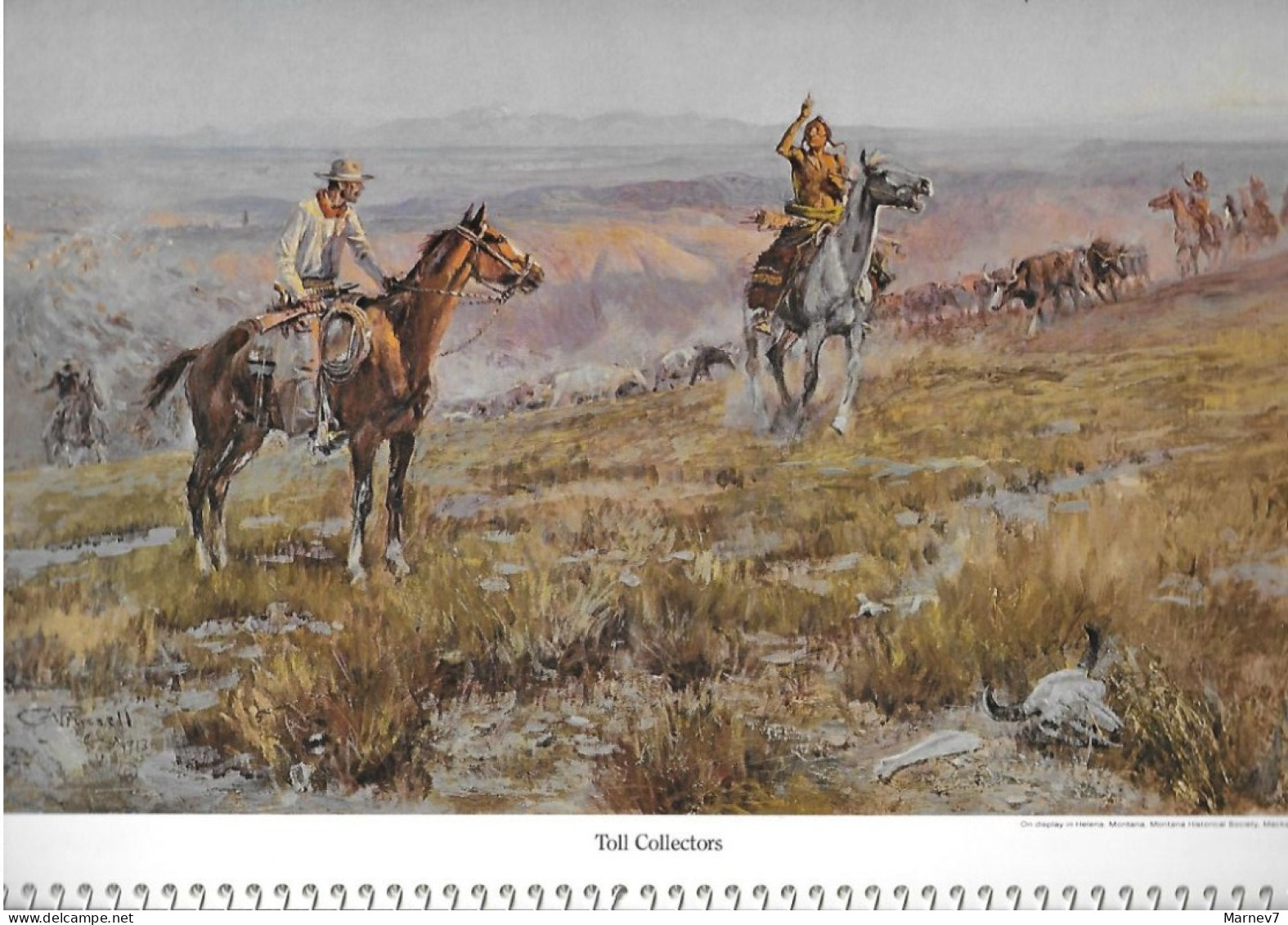 Calendrier 1982 - Etats-Unis - Far-West - Photos Charles M. RUSSELL - Western Cow-Boys Indiens - Peintures - Grand Format : 1981-90