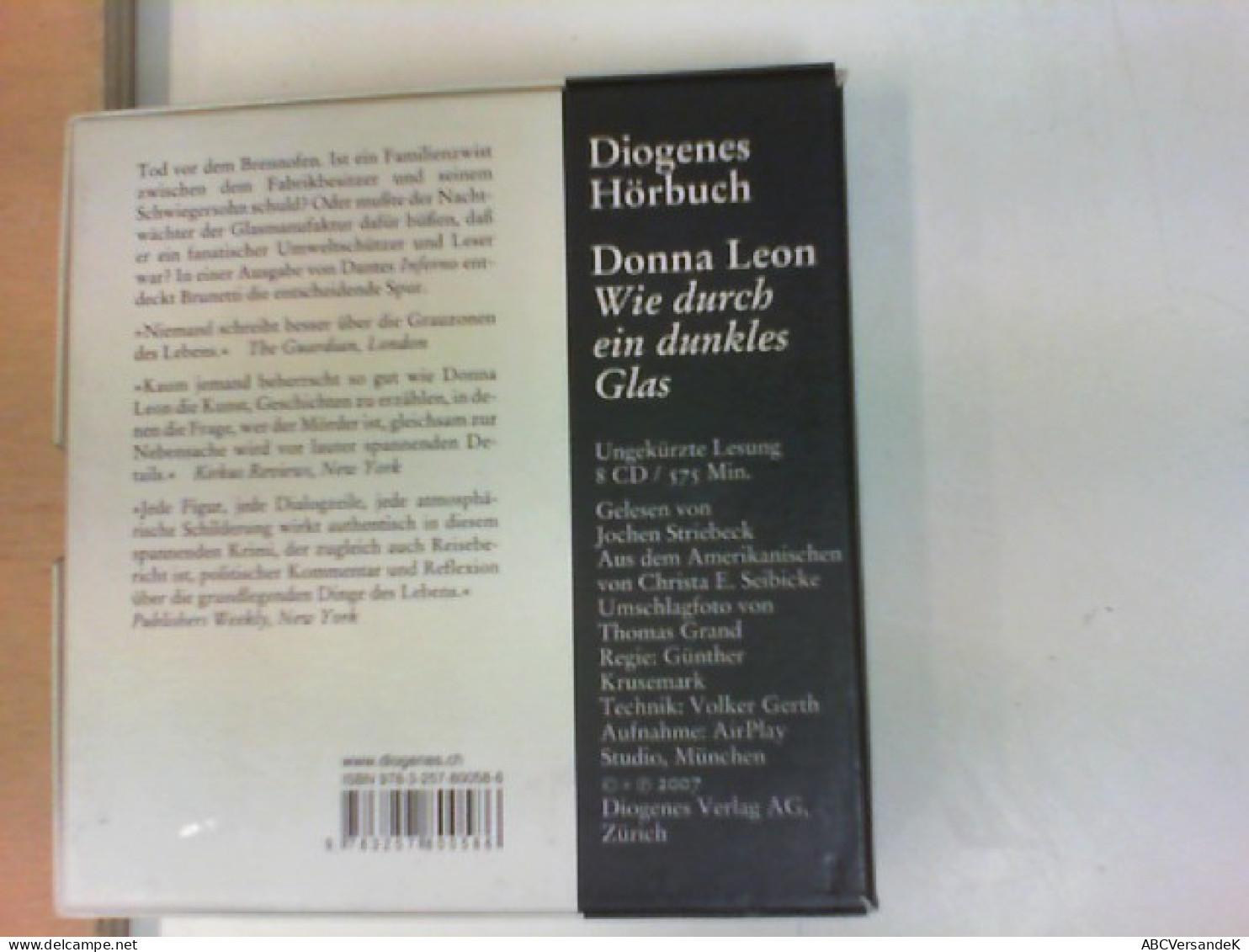 Donna Leon, Wie Durch Ein Dunkles Glas. Commissario Brunettis Fünfzehnter Fall. Gelesen Von Jochen Striebeck - CDs