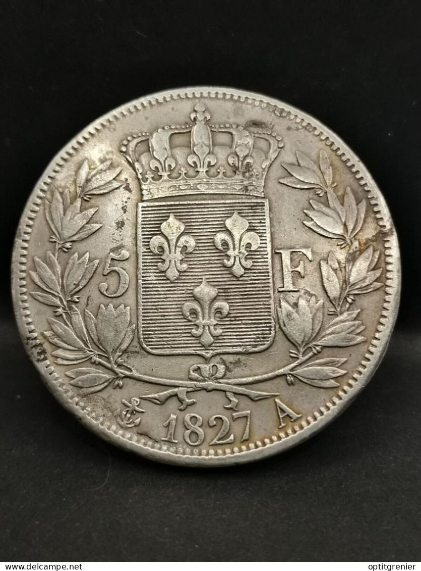 5 FRANCS ARGENT 1827 A PARIS CHARLES X 2ème TYPE / FRANCE SILVER - 5 Francs