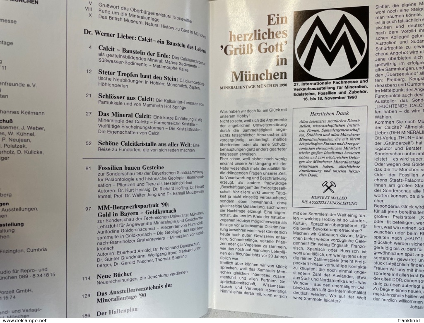 The Munich Show. Mineralientage München. 1990. - Otros & Sin Clasificación