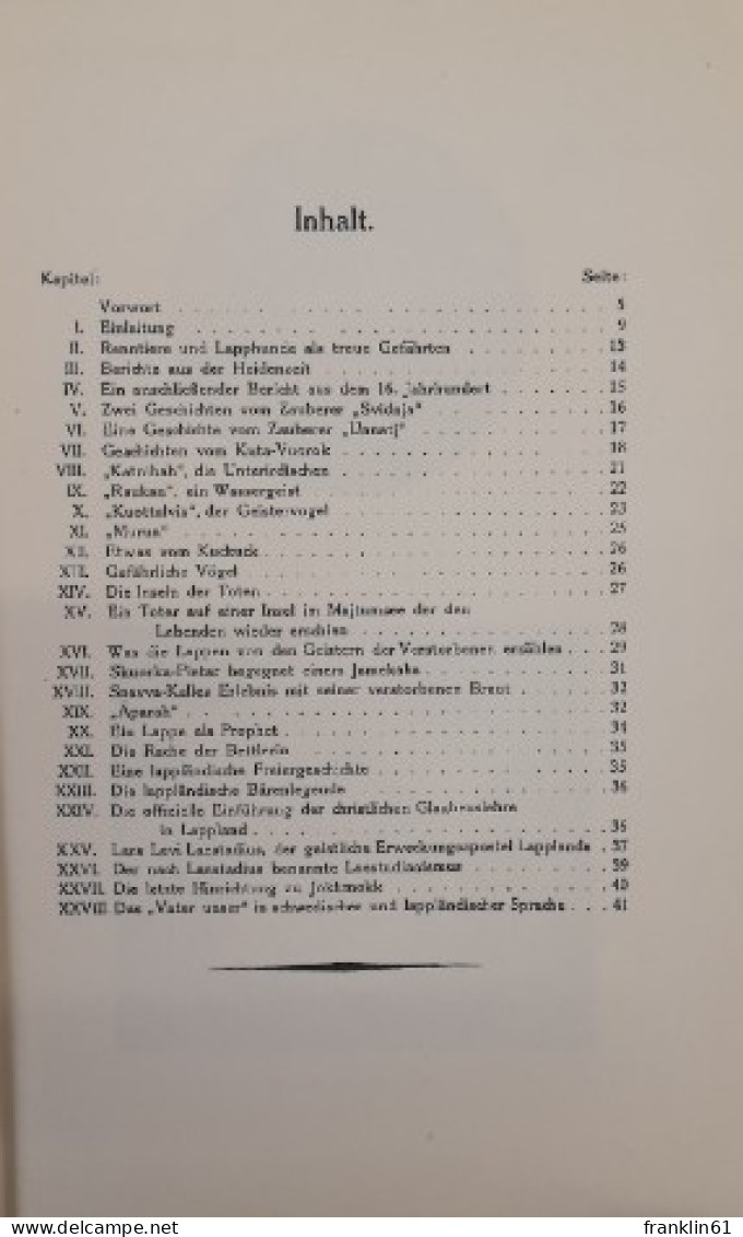 Lappländisches Volksleben. Gebräuche Und Aberglaube Von Einst Und Jetzt. - Autres & Non Classés