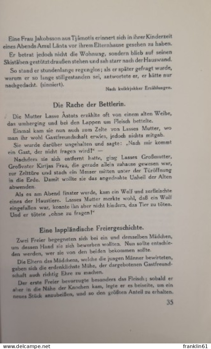 Lappländisches Volksleben. Gebräuche Und Aberglaube Von Einst Und Jetzt. - Autres & Non Classés