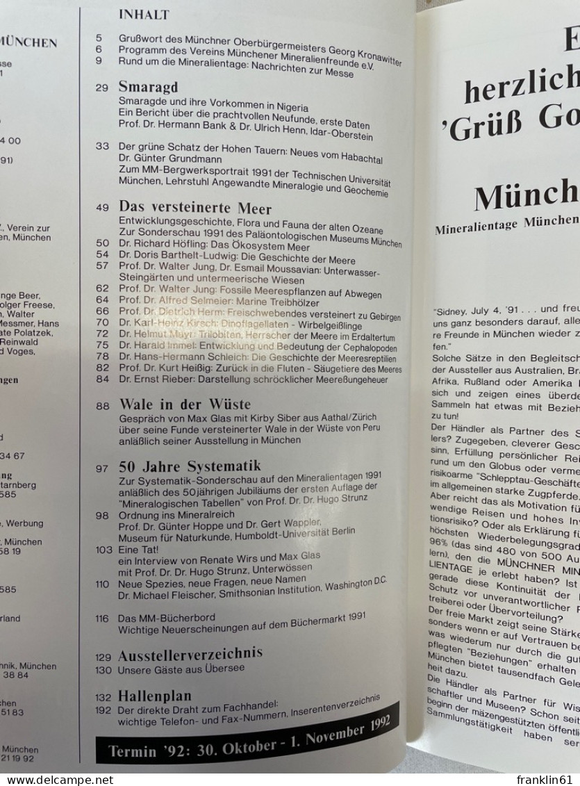 Mineralientage München : Messethemenheft 1991. - Otros & Sin Clasificación