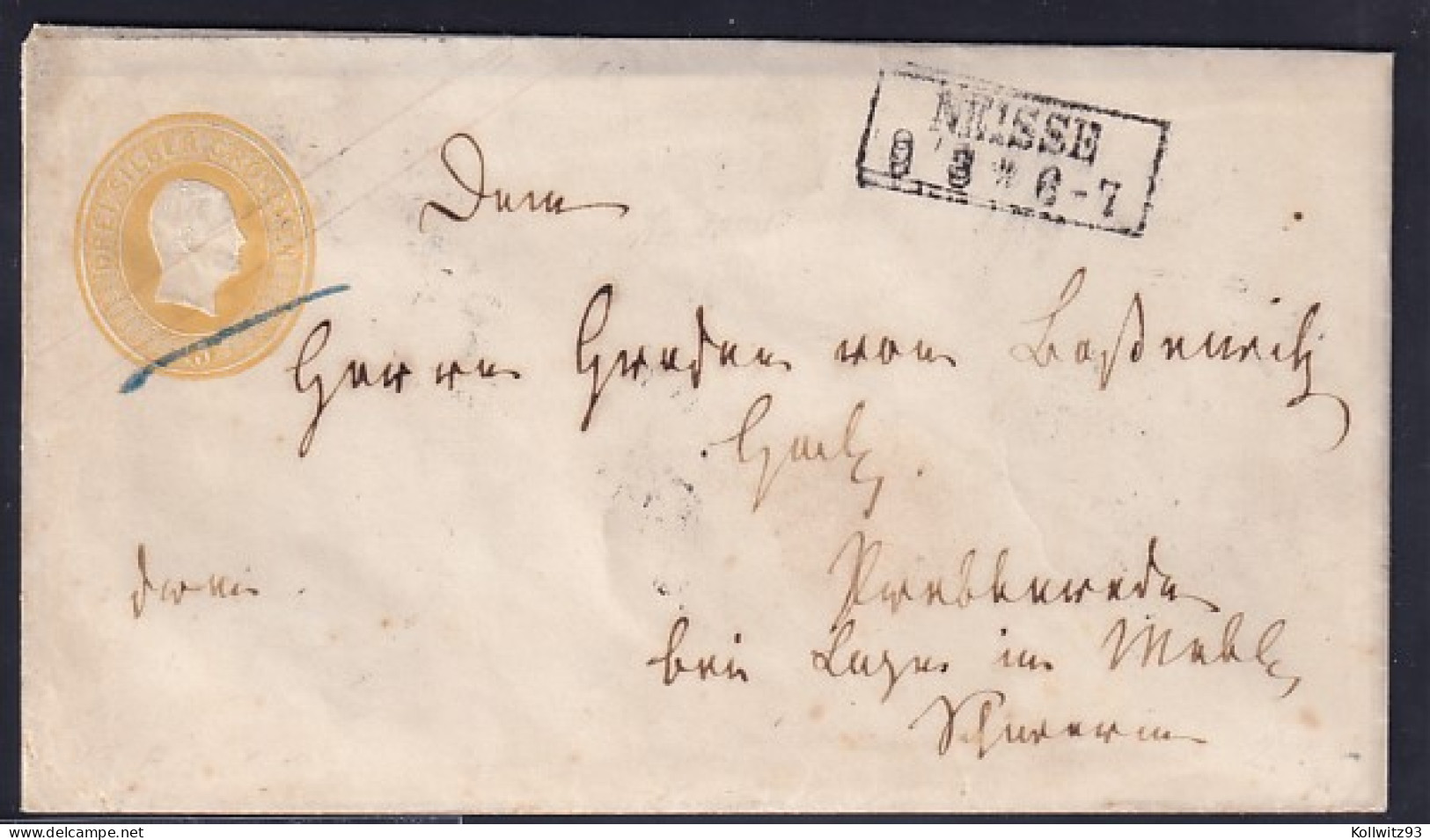 AD. Preußen-Ganzsache Von Neisse  Gelaufen, Interessante Absender/Siegel - Postal  Stationery