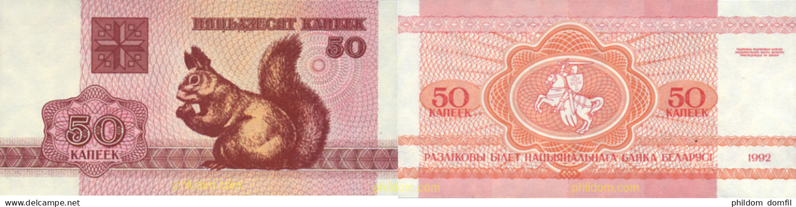 946 BIELORRUSIA 1992 50 KAPEEK BIELORUSIA 1992 - Wit-Rusland