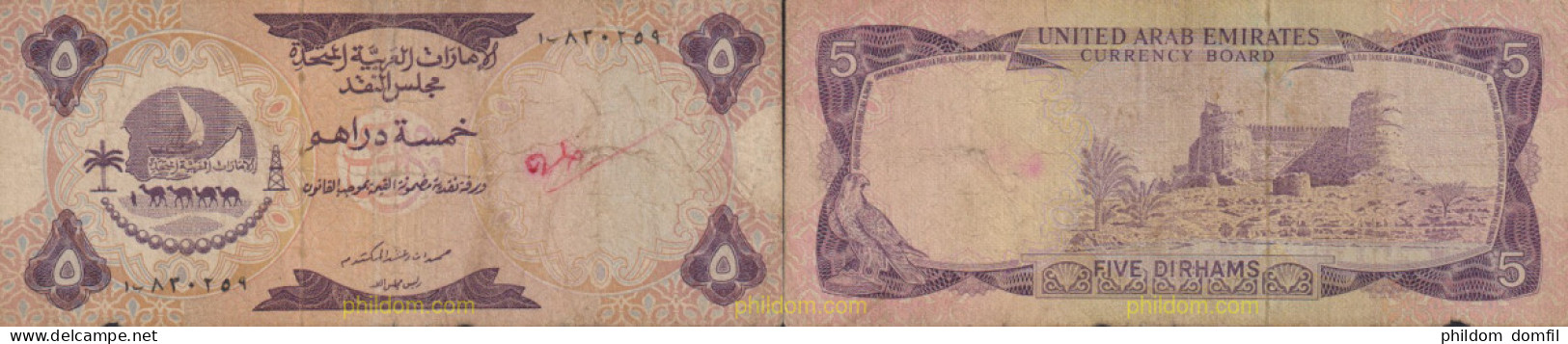 1809 EMIRATOS ARABES UNIDOS 1940 UNITED ARAB EMIRATES 5 DIRHAM 1973 - Emirats Arabes Unis