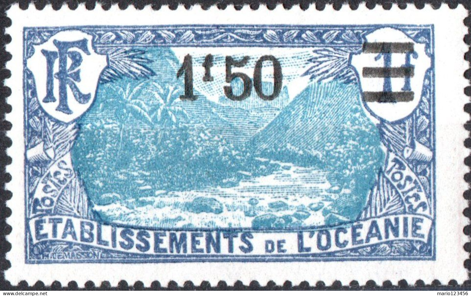 OCEANIA-POLINESIA FRANCESE, PAESAGGI, LANDSCAPE, 1927, FRANCOBOLLI NUOVI (MLH*) Scott:FR-OC 68, Yt:FR-OC 64 - Neufs