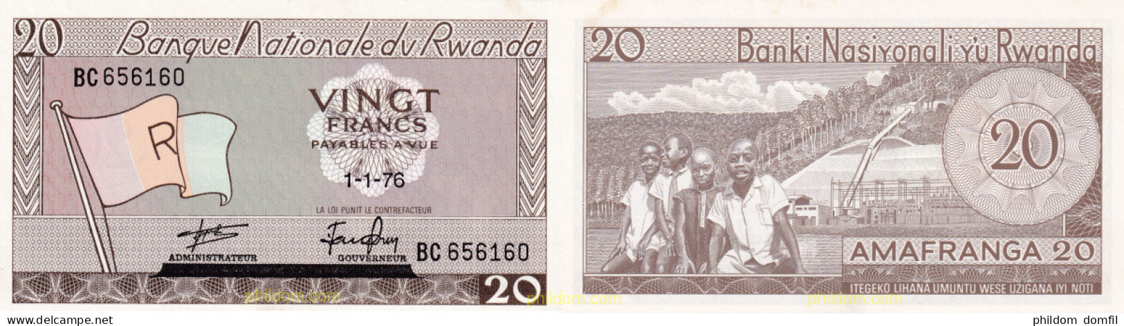 1978 RUANDA 1976 RWANDA 1976 20 FRANCS - Ruanda-Burundi