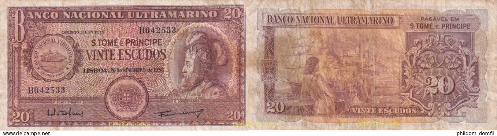 2010 SANTO TOME Y PRINCIPE 1958 SANTO TOME 20 ESCUDOS 1958 - São Tomé U. Príncipe