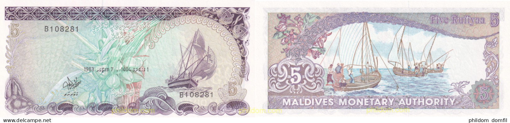 2168 MALDIVAS 1983 MALDIVAS 5 RUFIYAA 1983 - Maldive