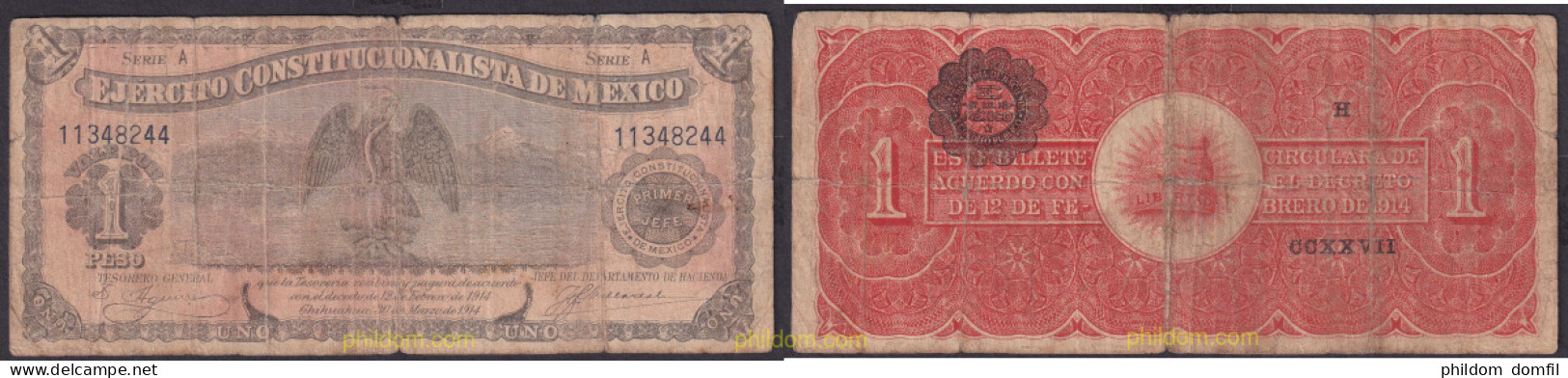 2305 MEXICO 1990 MEXICO 1 PESO EJERCITO CONSTITUCIONALISTA 1914 - Mexiko