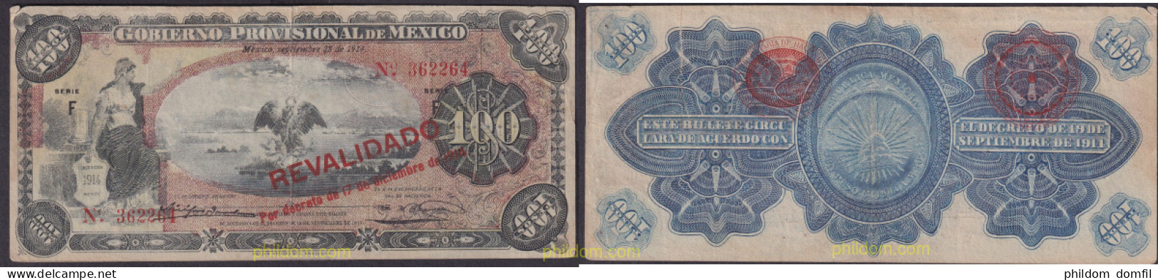 2322 MEXICO 1914 MEXICO 100 PESOS 1914 - Mexique