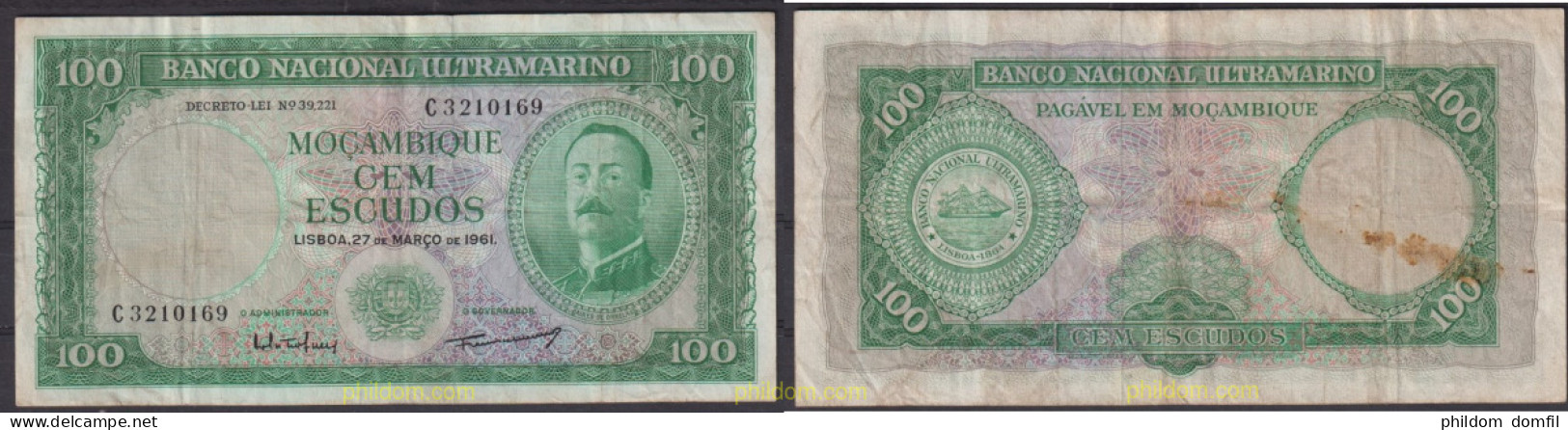 2496 MOZAMBIQUE 1961 MOZAMBIQUE 100 ESCUDOS 1961 - Mozambique