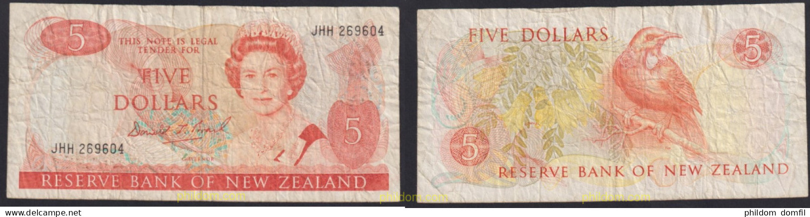 2943 NUEVA ZELANDA 1989 NEW ZEALAND 5 DOLLARS 1989 1992 - Nueva Zelandía