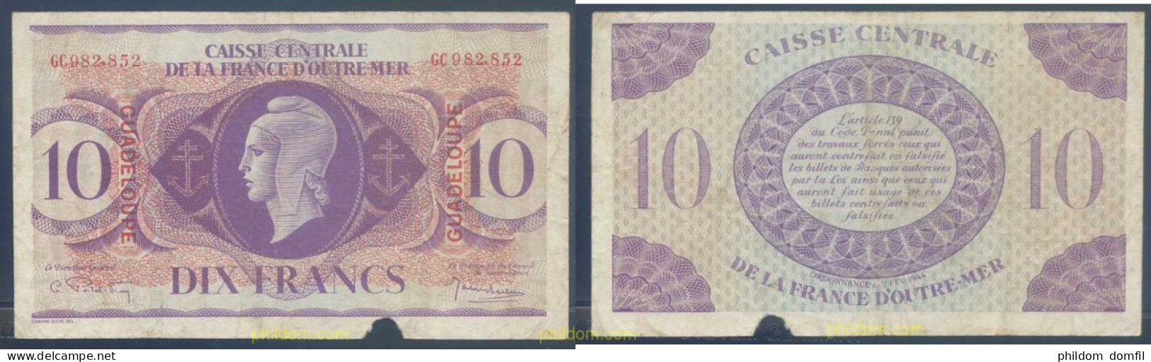 3002 GUADALUPE 1944 GUADELOUPE 10 FRANCS 1944 - Andere & Zonder Classificatie