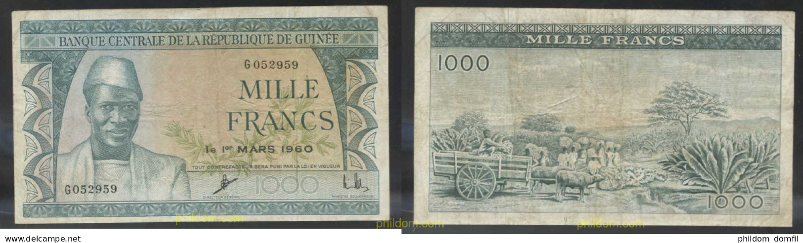 3098 GUINEA 1960 GUINEE 1000 SYLIS 1960 - Guinea–Bissau