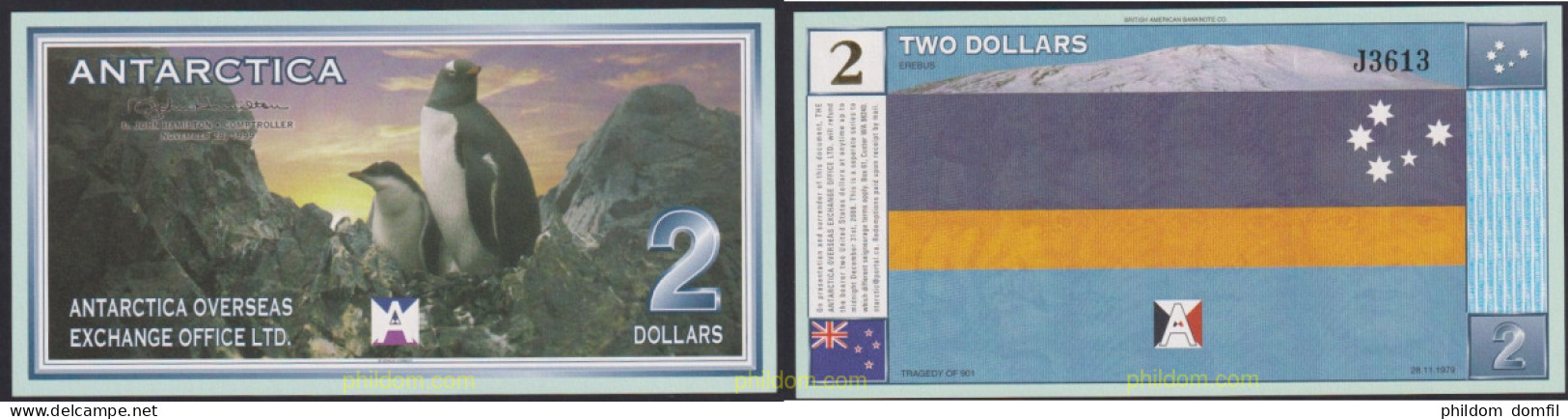 3282 NUEVA ZELANDA 1999 ANTARTIDA ANTARTICA OVERSEA) 2 DOLARS 1999 - Nuova Zelanda