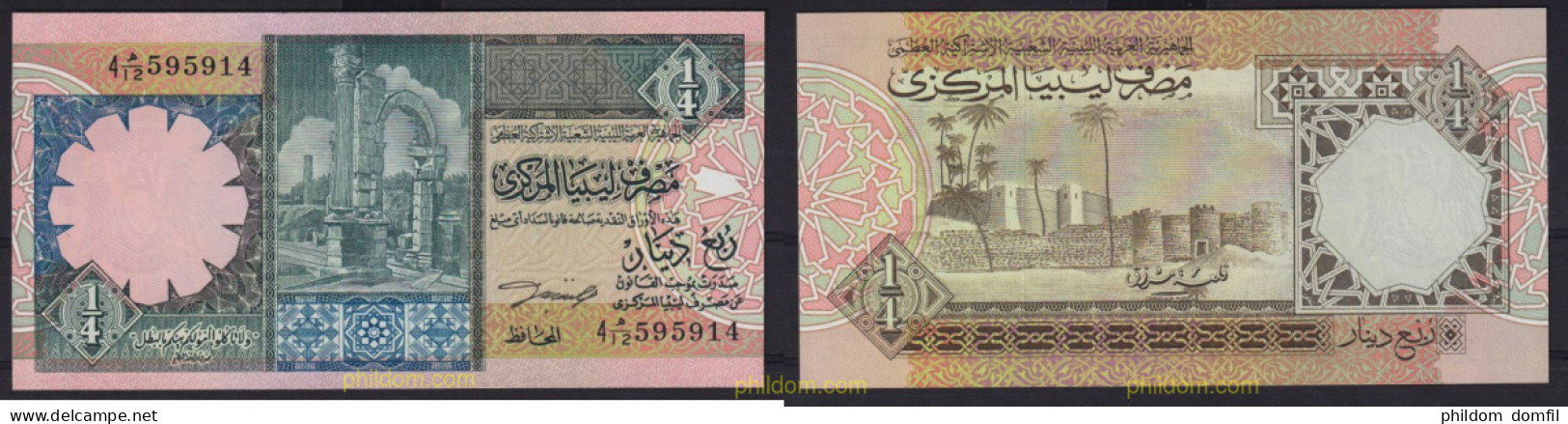 3463 LIBIA 1991 LIBYA 1/4 DINAR 1991 - Libia