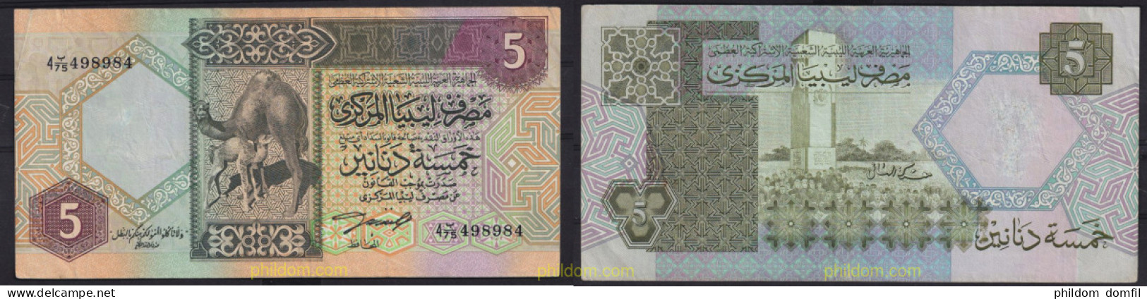 3466 LIBIA 1991 LIBYA 5 DINARS 1991 - Libia