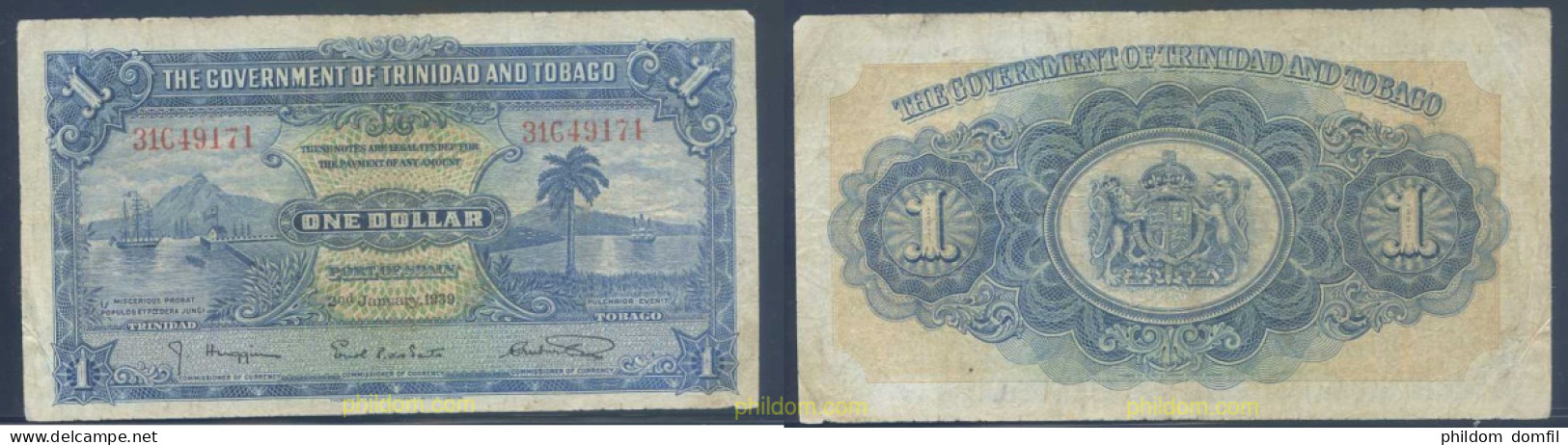 3573 TRINIDAD Y TOBAGO 1939 TRINIDAD AND TOBAGO 1 DOLLAR 1939 - Trinidad & Tobago