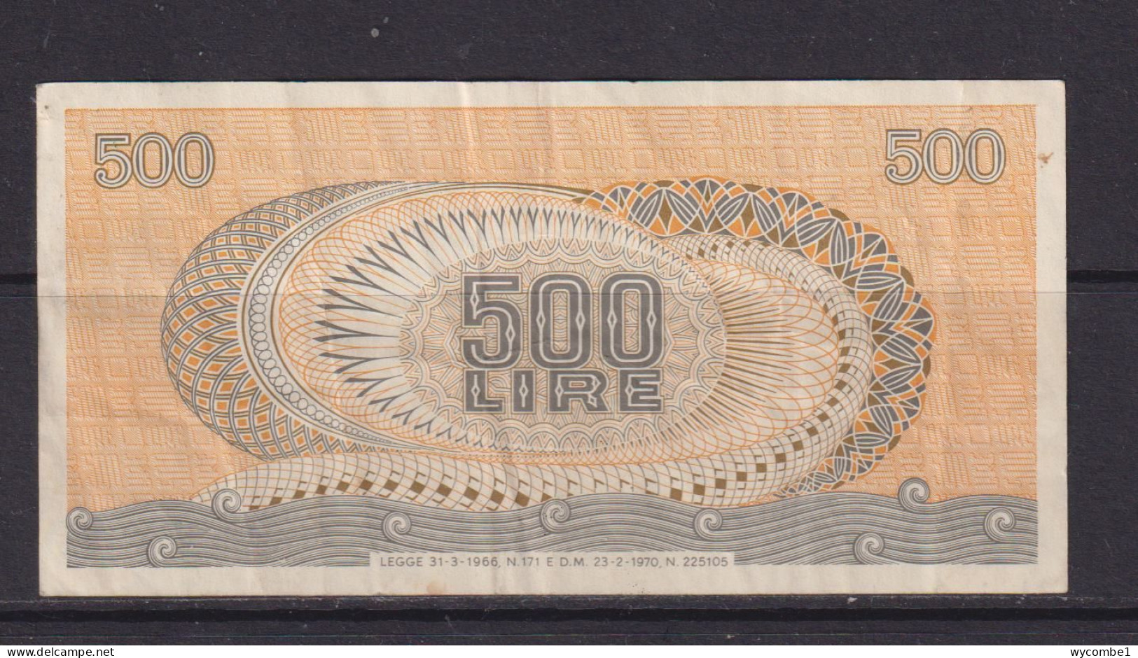 ITALY - 1967 500 Lira Circulated Banknote - 500 Lire