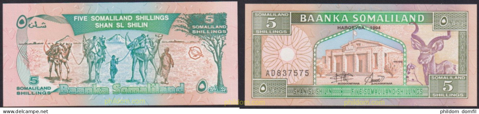 3743 SOMALILANDIA 1994 SOMALILAND 5 SHILLINGS 1994 - Somalie