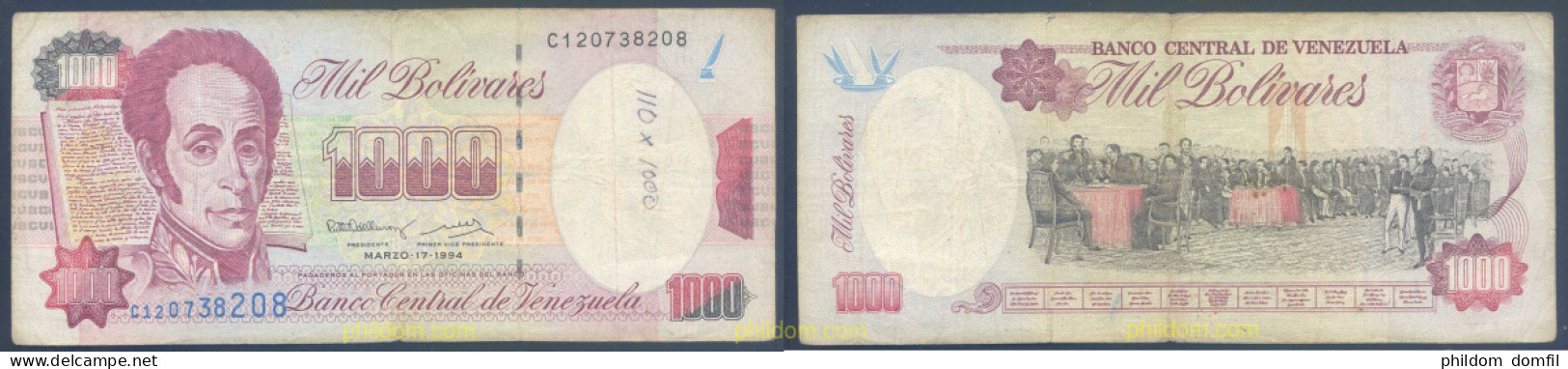 3964 VENEZUELA 1994 VENEZUELA 1000 BOLIVARES 1994 - Venezuela