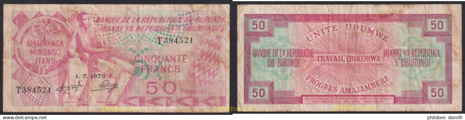 4038 BURUNDI 1973 BURUNDI 50 FRANCS 1973 - Burundi