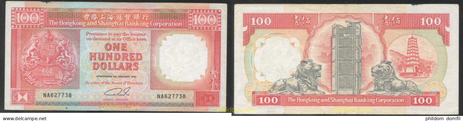 4384 HONG KONG 1991 HONG KONG 100 DOLLARS 1991 - Hongkong