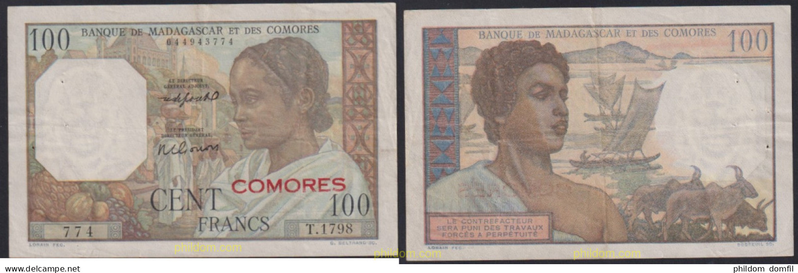 4519 COMORES 1963 COMORES 100 FRANCS 1963 - Comoros