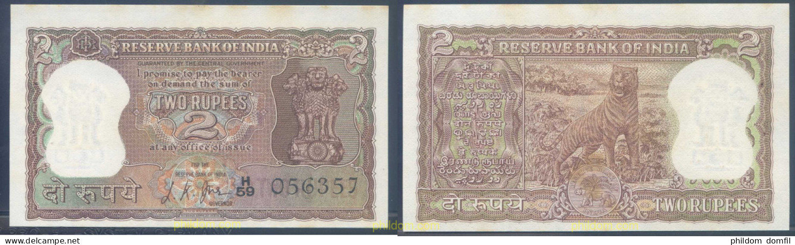 4613 INDIA 1967 INDIA 2 RUPEES 1967 SIG.76 - Indien